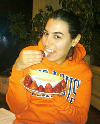 Vegan whipped cream from Chef Chloe ala Liza Chrust with strawberries.  Yum!