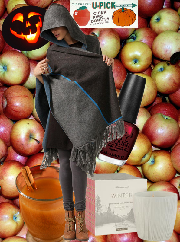 All things fall make me happy like these apples, cider, dark nail polish, vegan sweaters, and soy candles!
