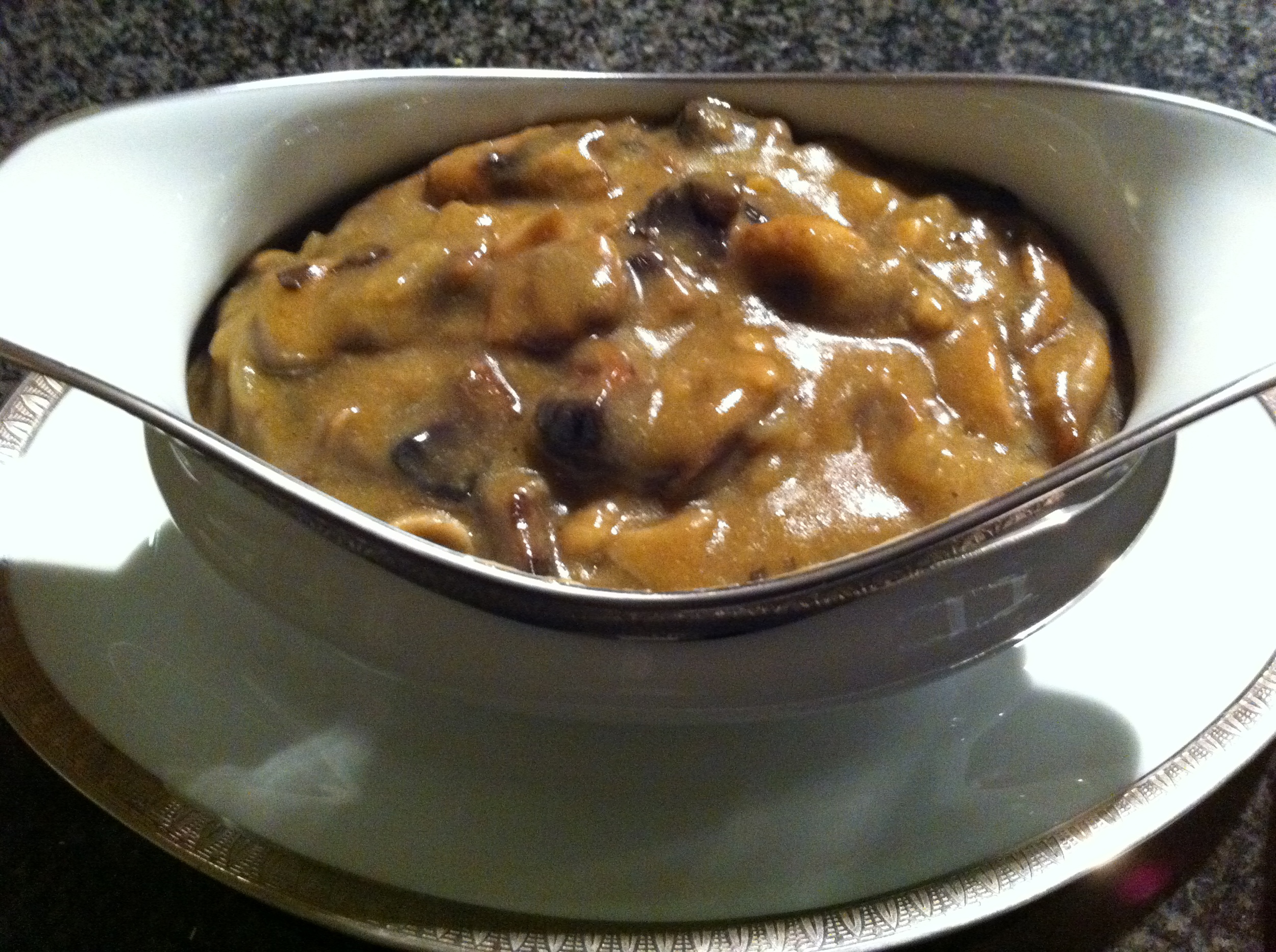 This mushroom gravy is totally vegan and perfect for Thanksgiving.