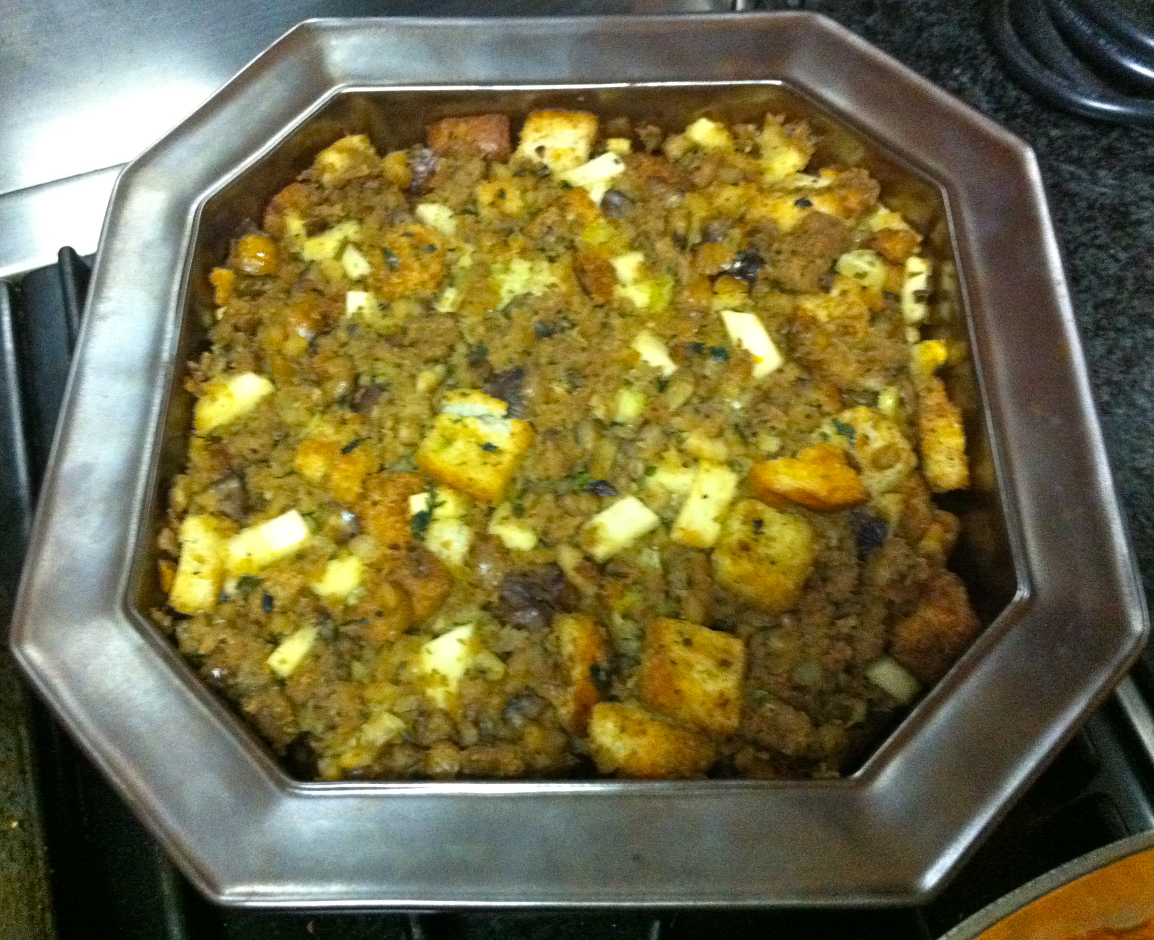 This vegan stuffing is amazingly delicious with Field Roast sausage and apples.