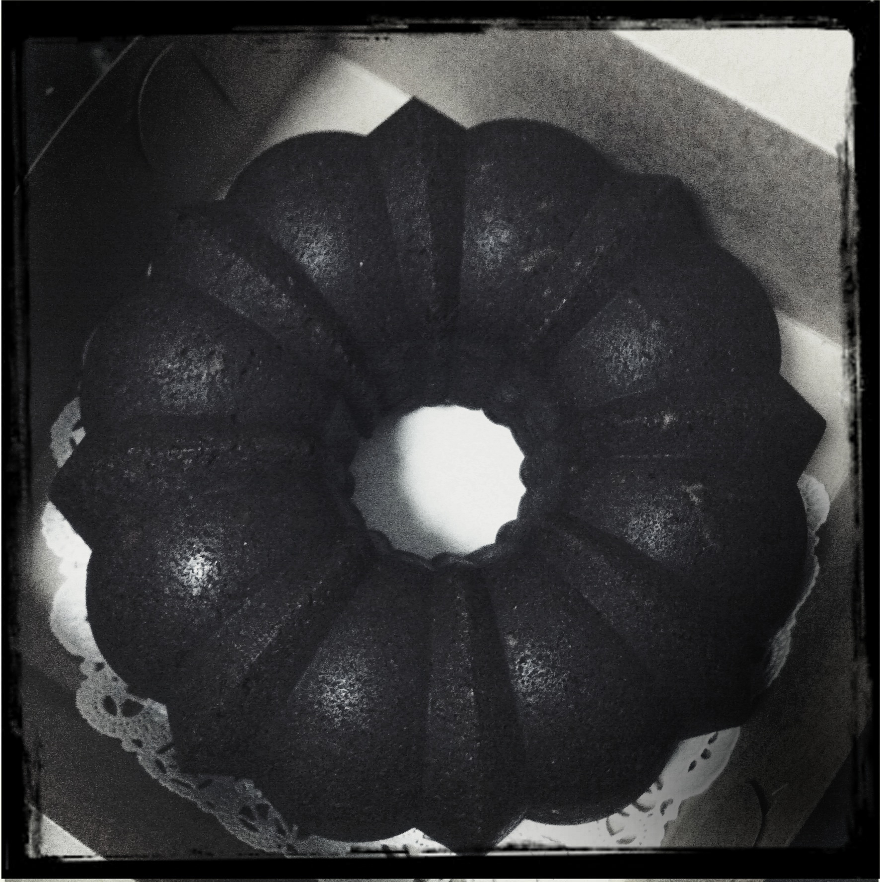 Liza made this awesome looking (and tasting) vegan chocolate bundt cake.