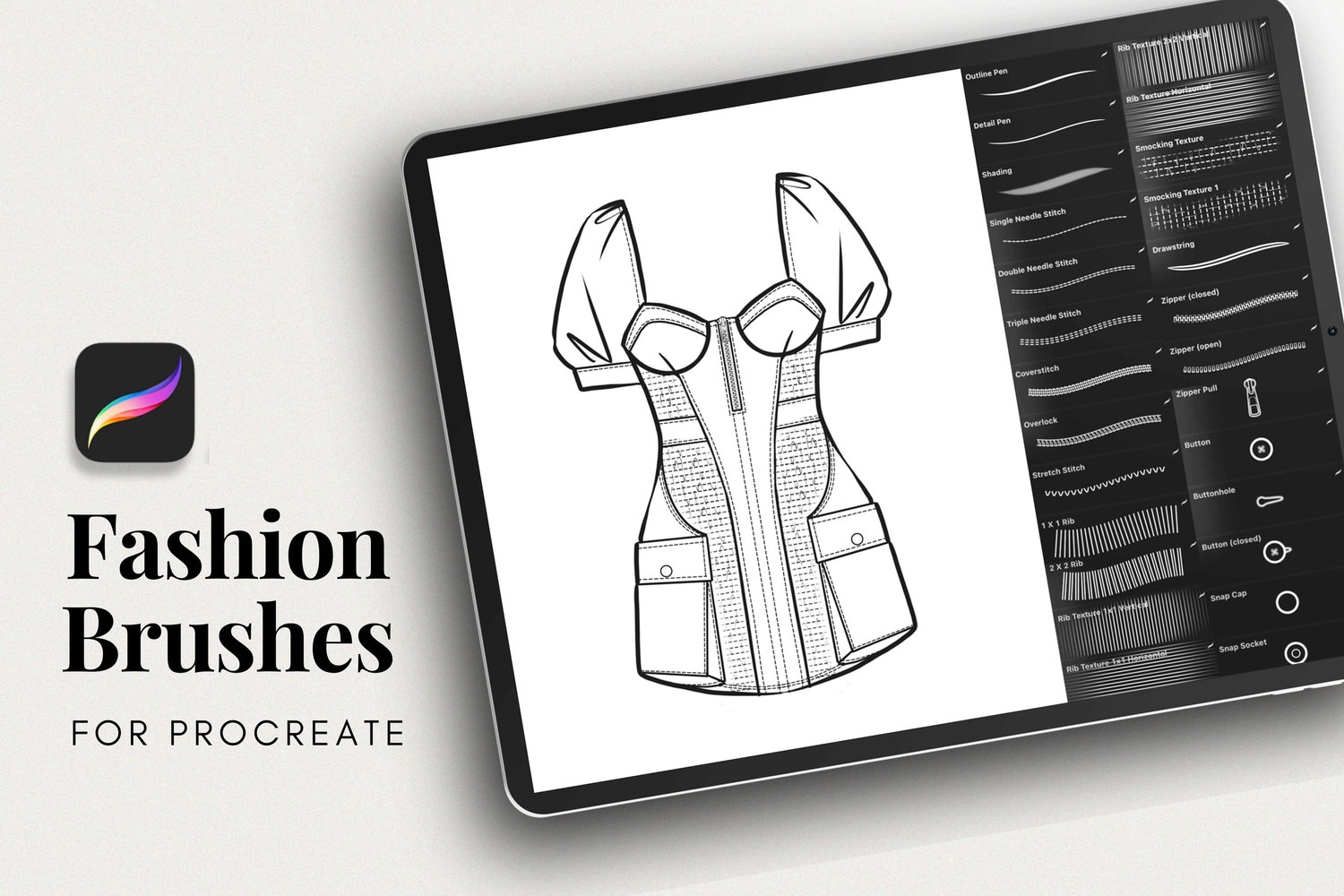 MINI FASHION ARTBOX Procreate Brushes Tutorial. Markers, Colored Pencil,  Fashion Figure. Beginner Drawing Kit for Fashion Illustration. 