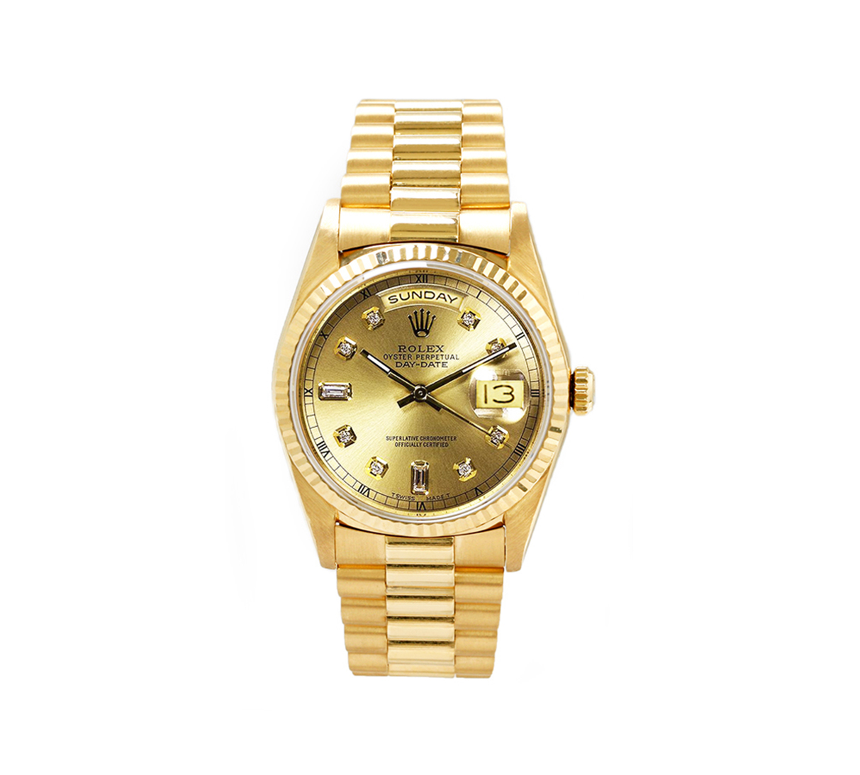 rolex oyster perpetual datejust superlative chronometer officially certified 18k gold