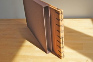 leather book stab binding