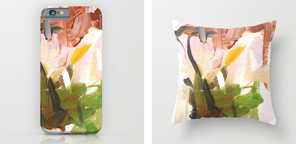 Abstract art iPhone case and pillow by Meredith C Bullock
