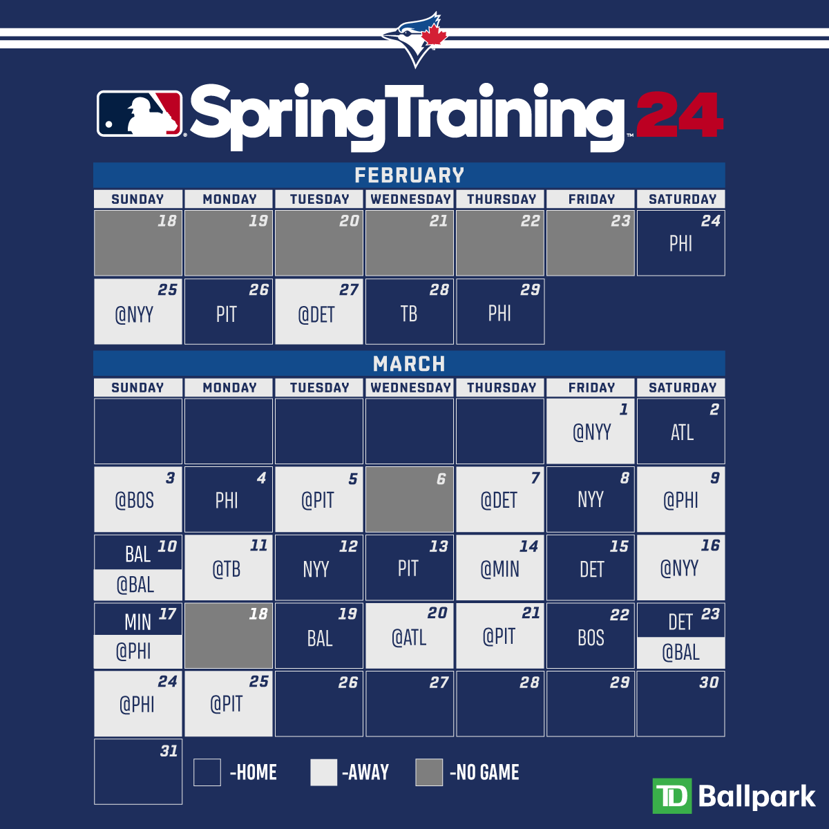 Blue Jays unveil 2024 Spring Training schedule — Canadian Baseball Network