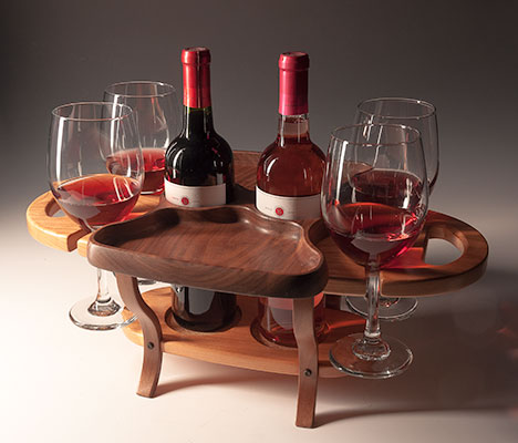 Wine Server and Food Tray (Single Bottle and 2 Glasses) — GALLERY AUGUSTA