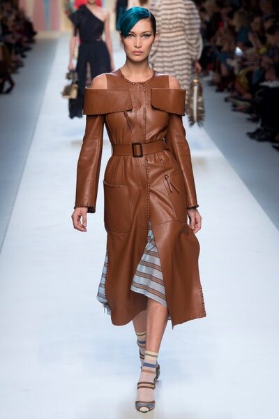 Fendi Caramel Leather Dress Coat — The 