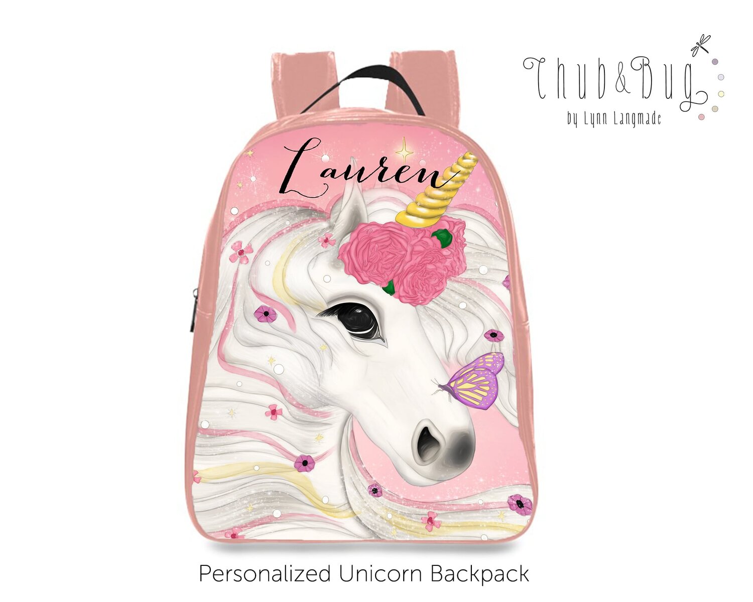 Pink Unicorn Backpack - A Unicorn Book Bag for Girls — Chub and Bug  Illustration | Wall art and school supplies for kids and babies