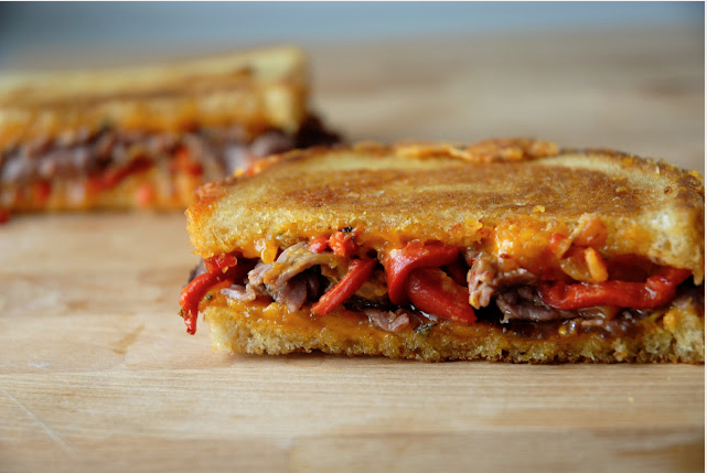 Grilled Cheese Socials' red rock blue and roast beef grilled cheese recipe