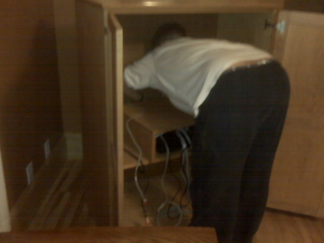 Luisa in a cabinet