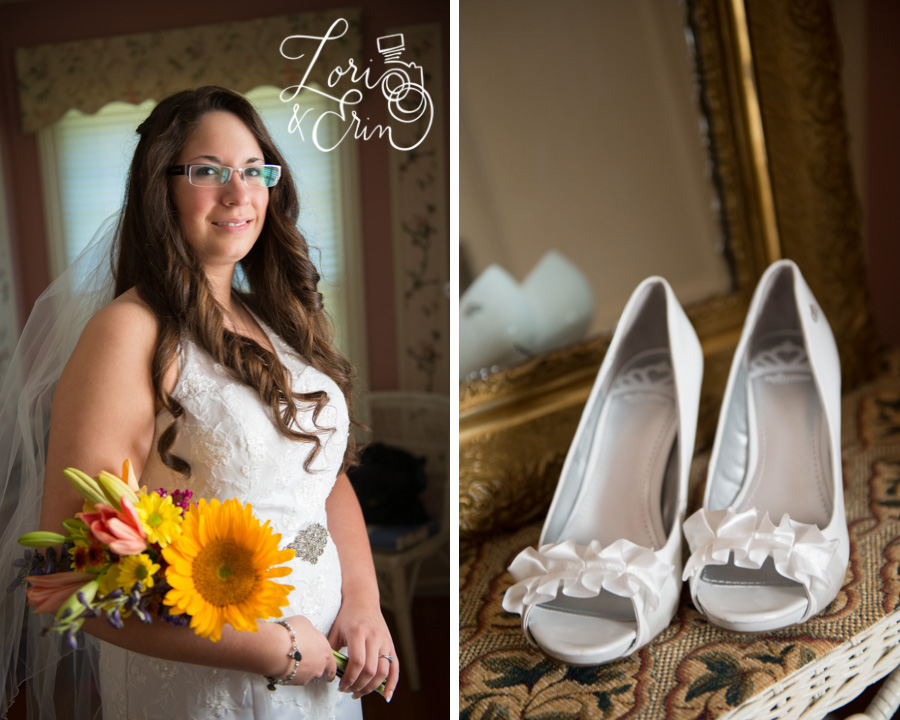 Edward Harris House wedding, shoes, Bride with sunflowers, Rochester NY Weddings
