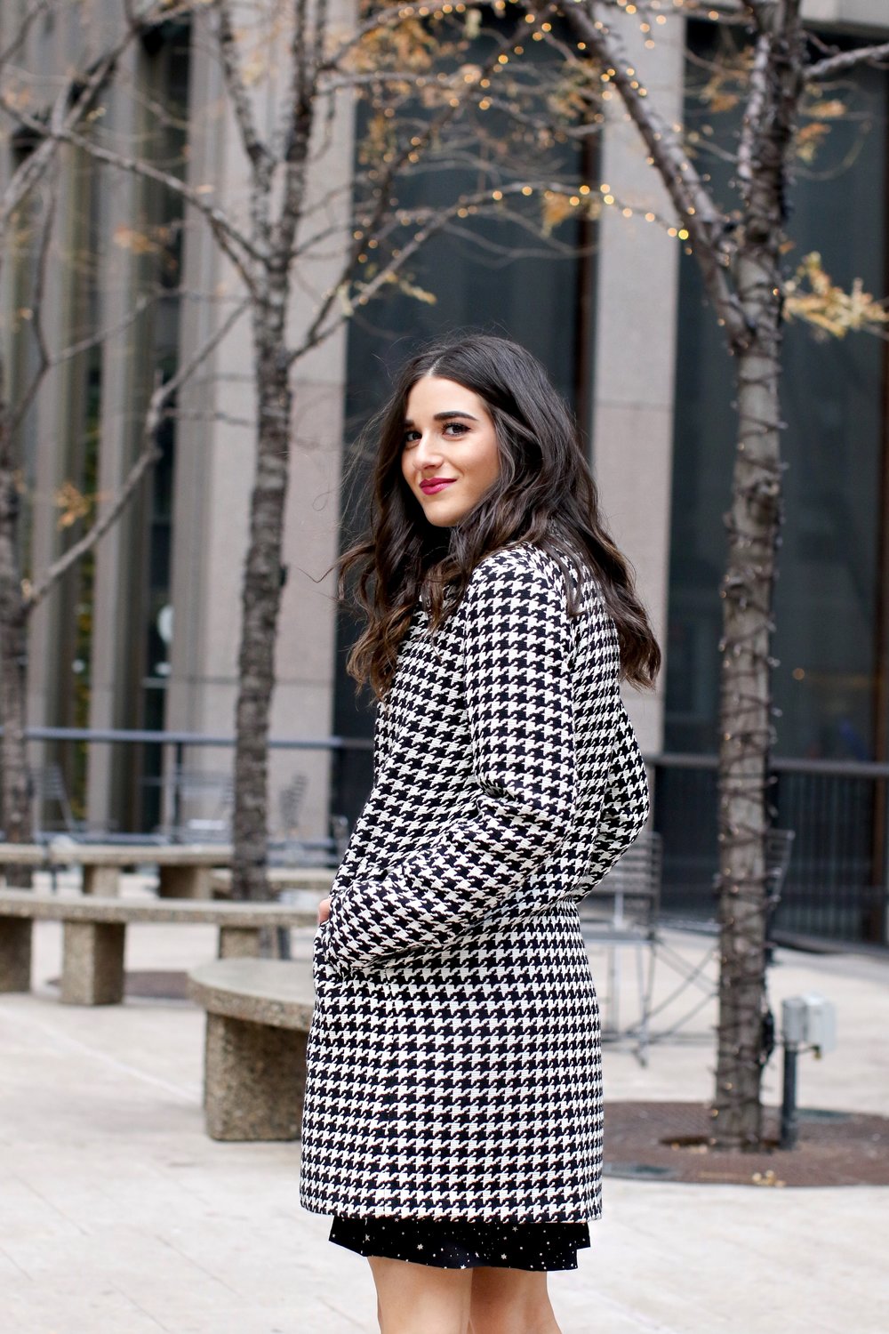 Houndstooth Coat + White Booties // The Pros And Cons Of Freelancing