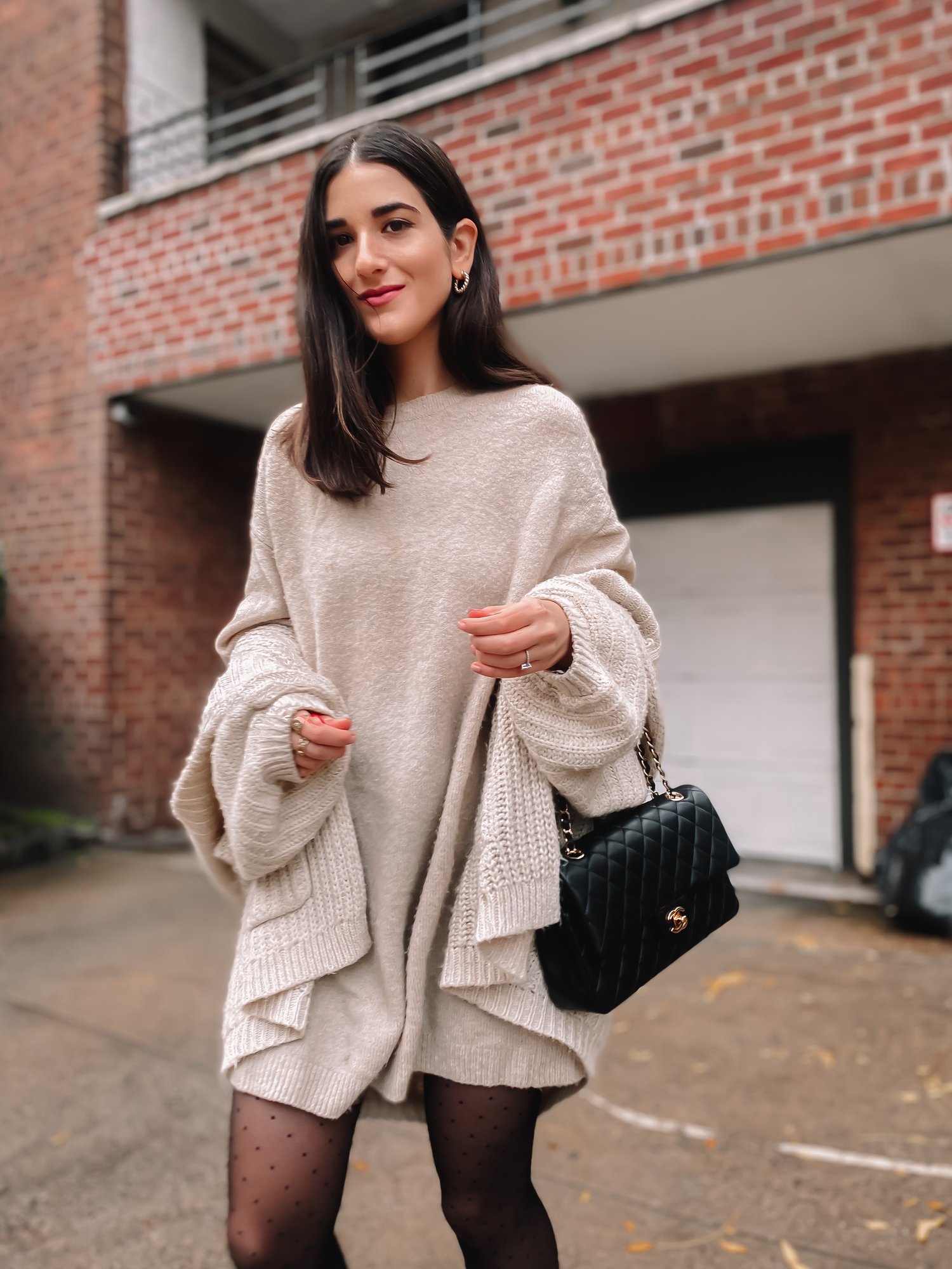 My Thoughts On, It Gets Easier. // Layered Sweaters + Polka Dot Tights —  Esther Santer