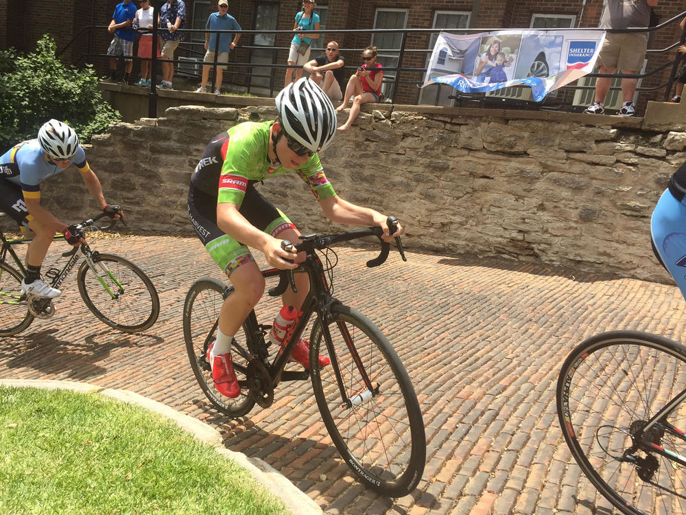 Dillon McNeill spinning his way up the Cobbles of Snake Alley