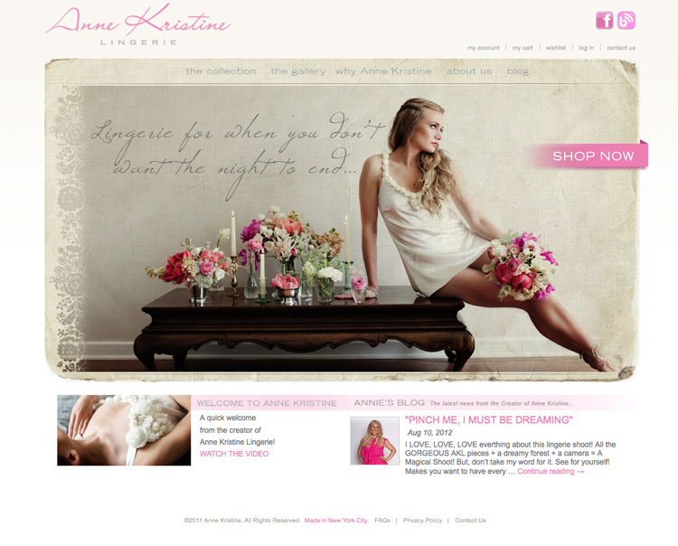 Anne Kristine Lingerie Website screenshot