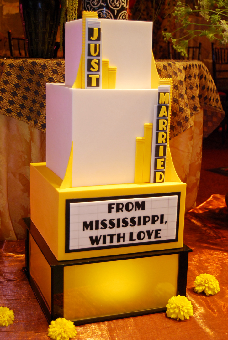 Gateaux Inc theater themed wedding cake
