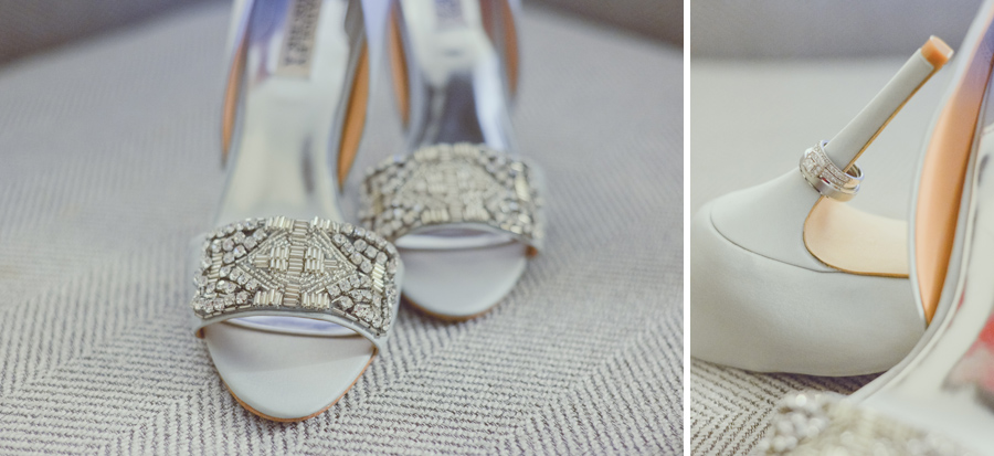 bride shoes and rings