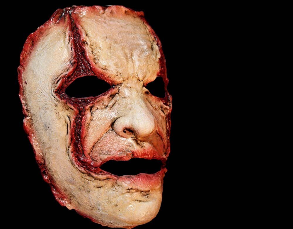 Slashed Serial Killer - Halloween Latex Half Mask — Lord Grimley's Manor