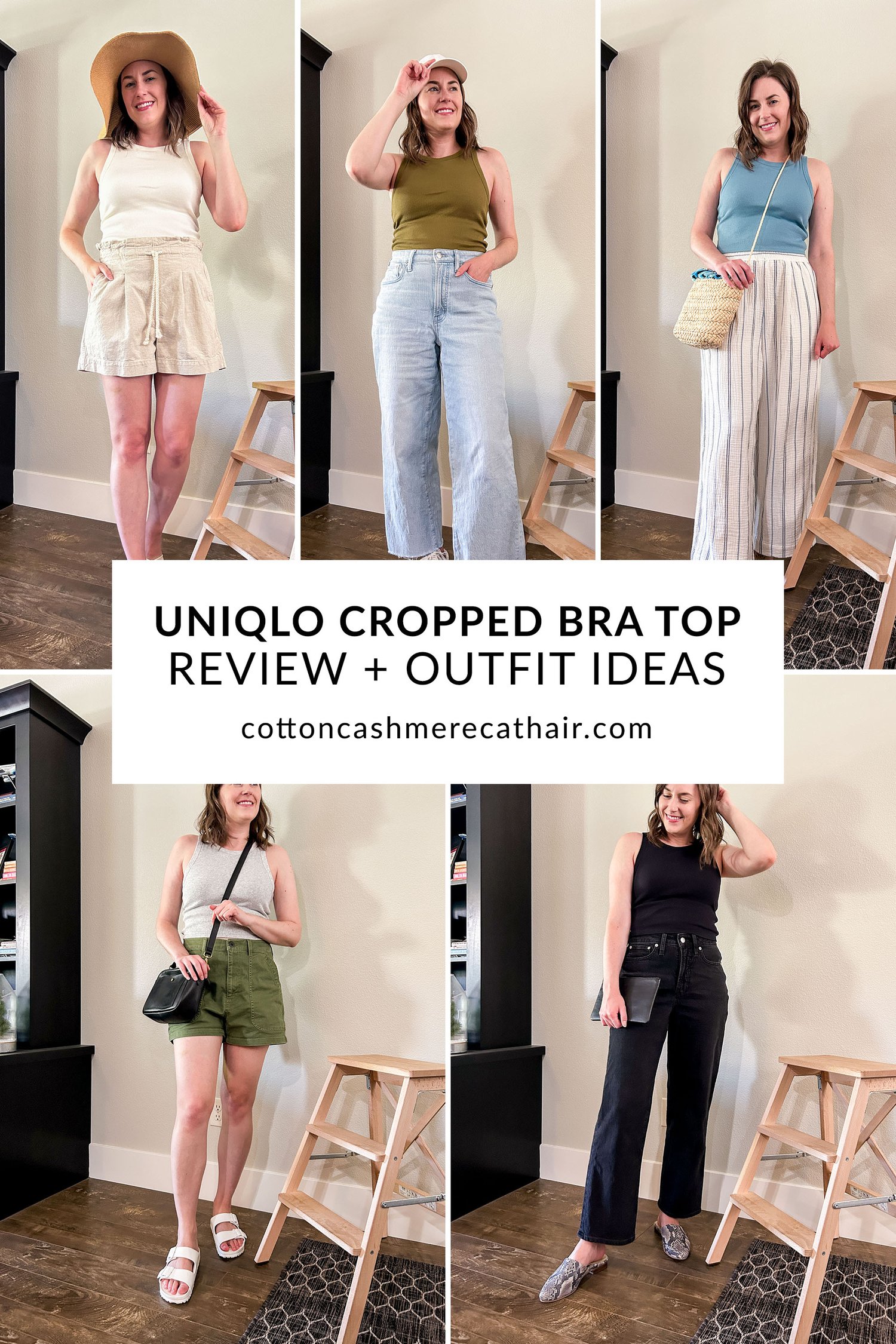 Uniqlo Ribbed Cropped Sleeveless Bra Top Review + Outfit Ideas