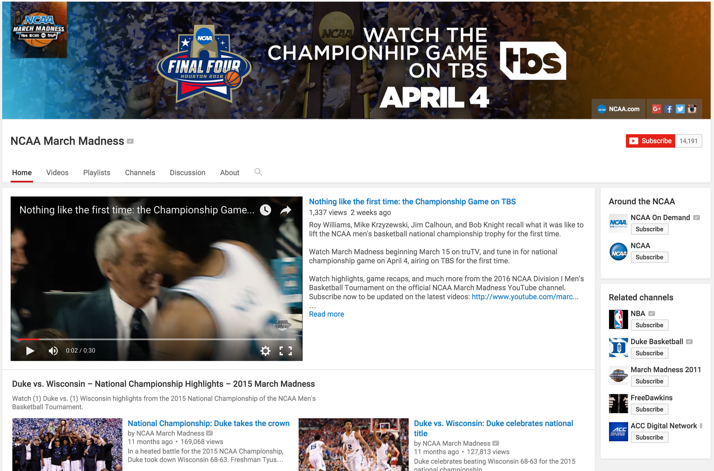 YouTube March Madness