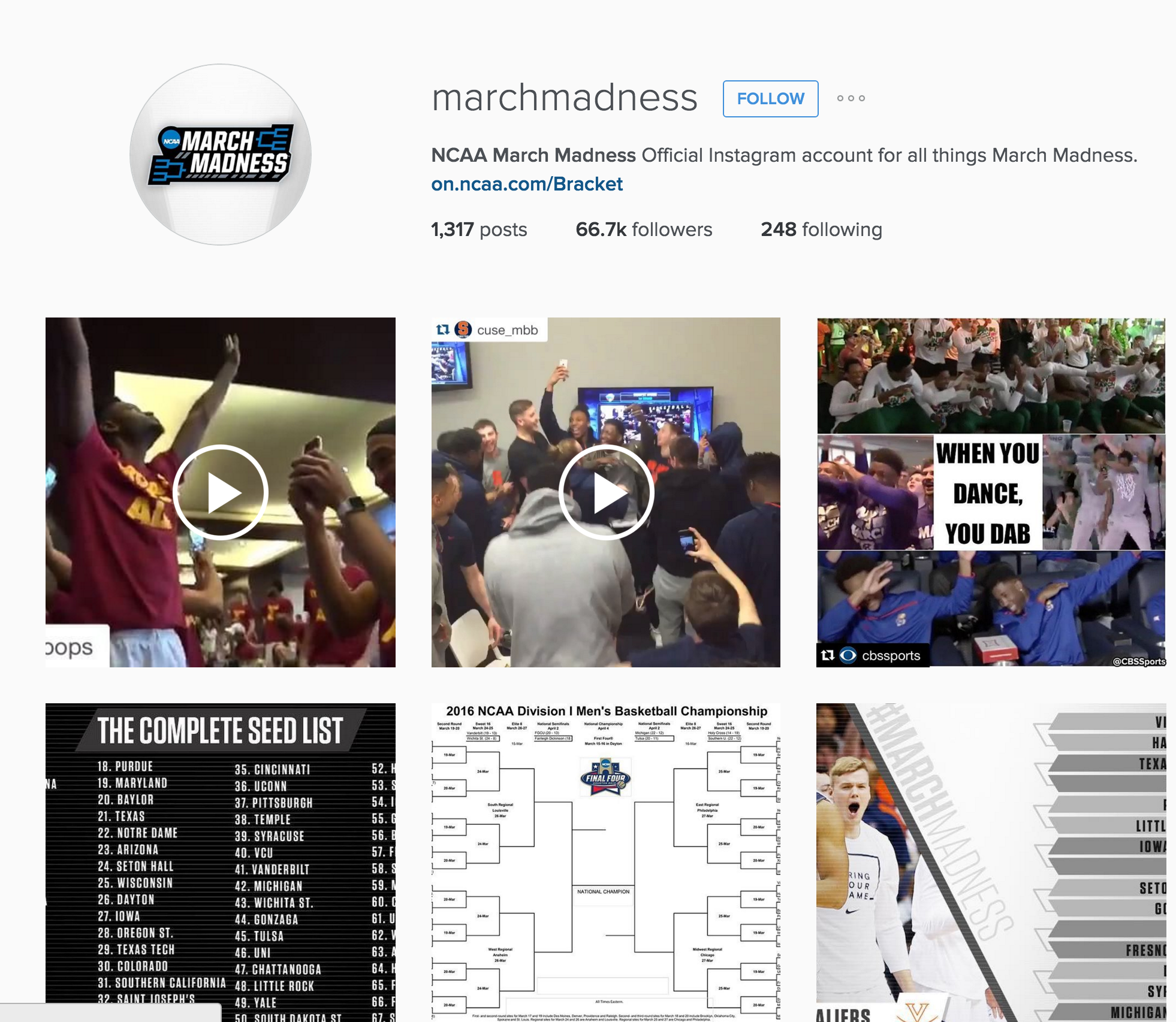 Instagram March Madness