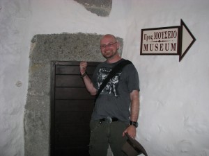 I wanted to show Terri and Paige that the monks used to be short enough that the doors were this high.