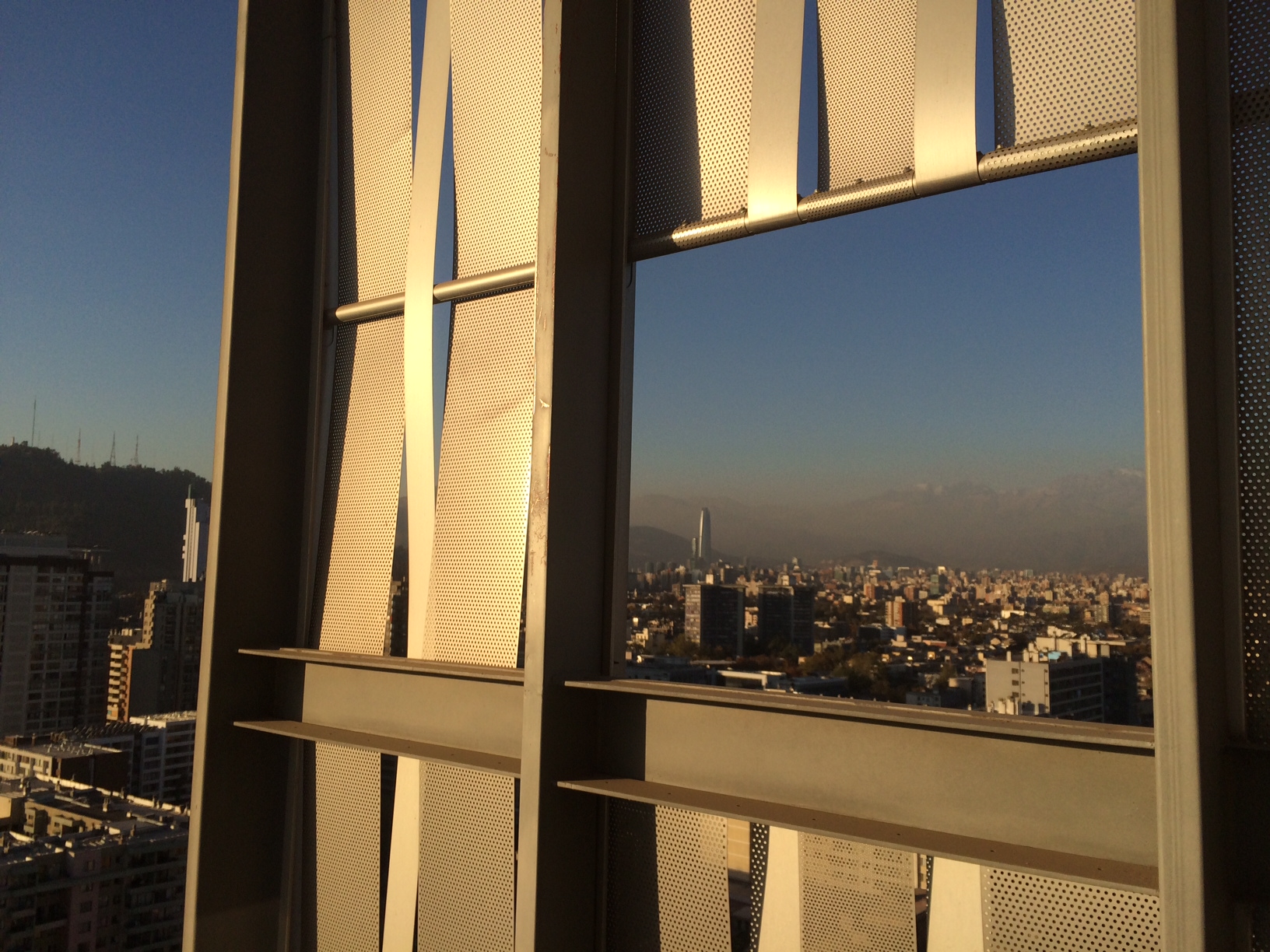 Hotel rooftop view in Santiago.