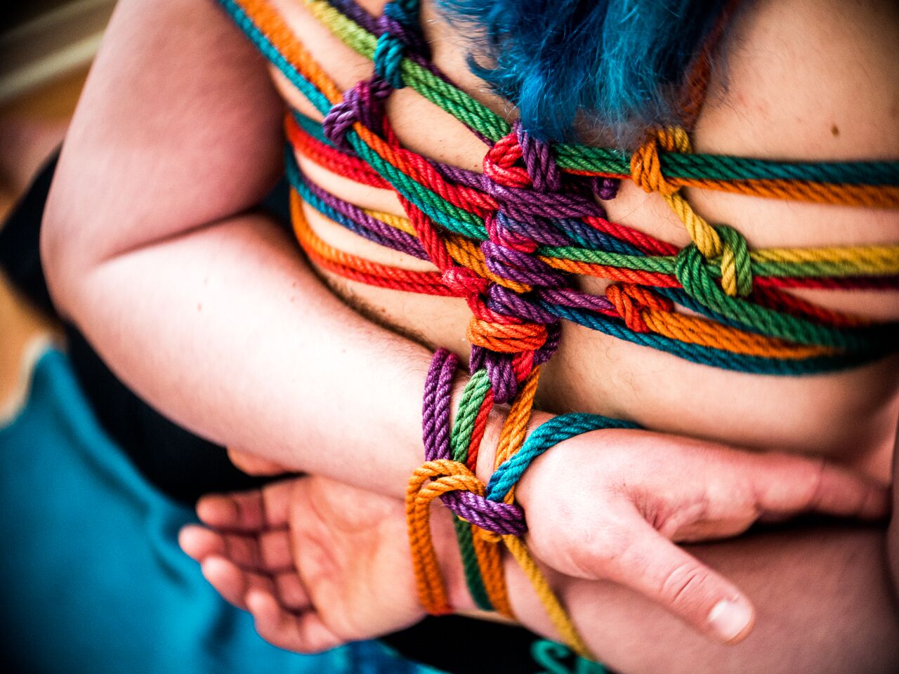 rainbow bondage rope
