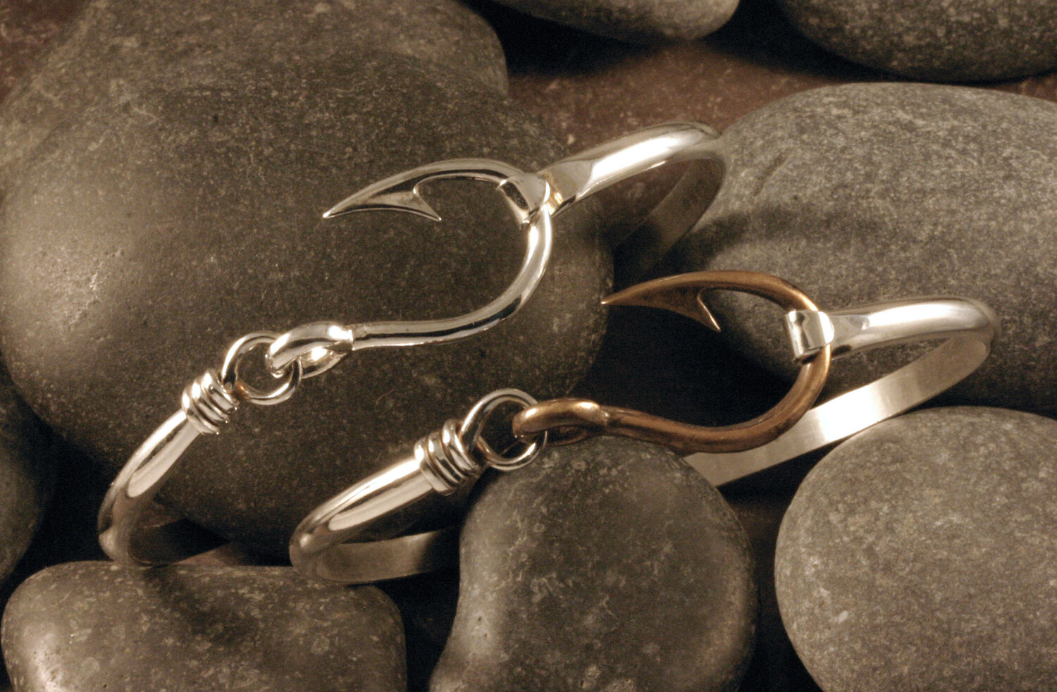 Gold & Silver Fish Hook Bracelet - Steve's Custom Jewelers