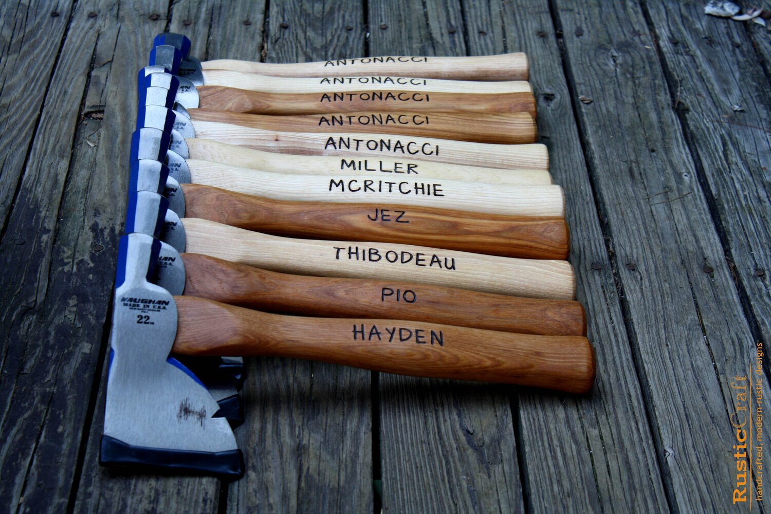 Set of 9 Personalized Hatchet Axes Groomsman for him With Rosewood Handle Groomsmen Gifts-Personalized Engraved Custom Axes for Men