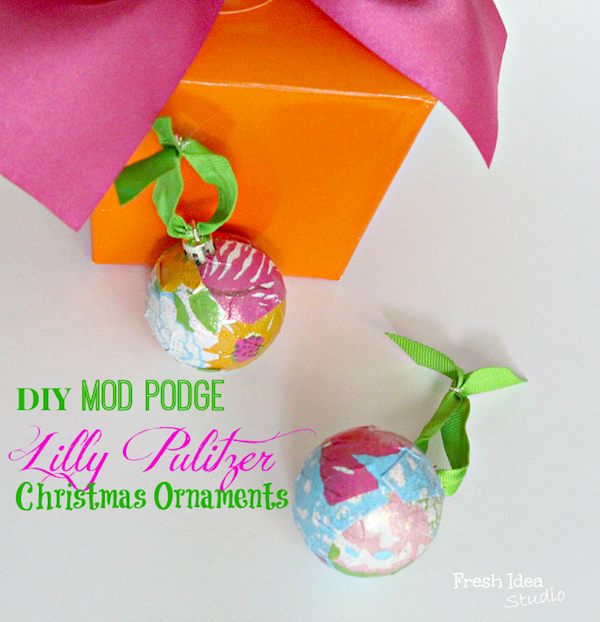 DIY Lilly Pulitzer ornament on Popcosmo
