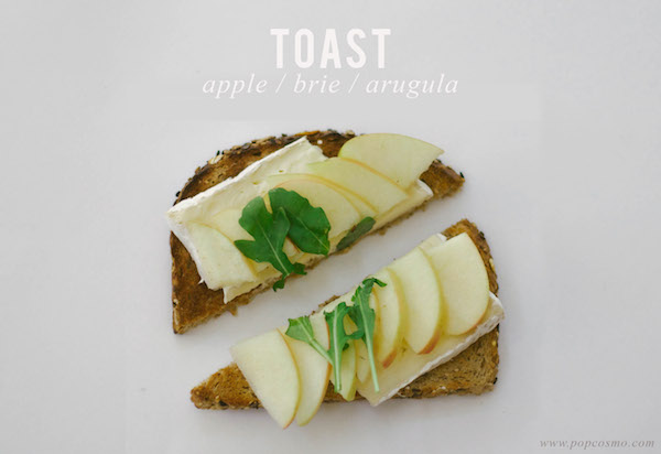 apple brie and arugula toast 