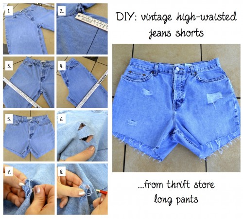 DIY Jean Shorts: high-waisted & bleached — Popcosmo