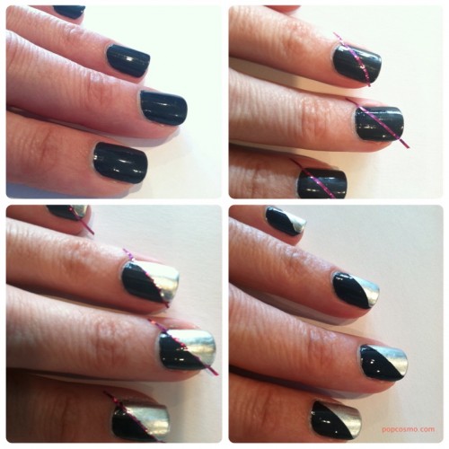 how to draw straight lines for manicure