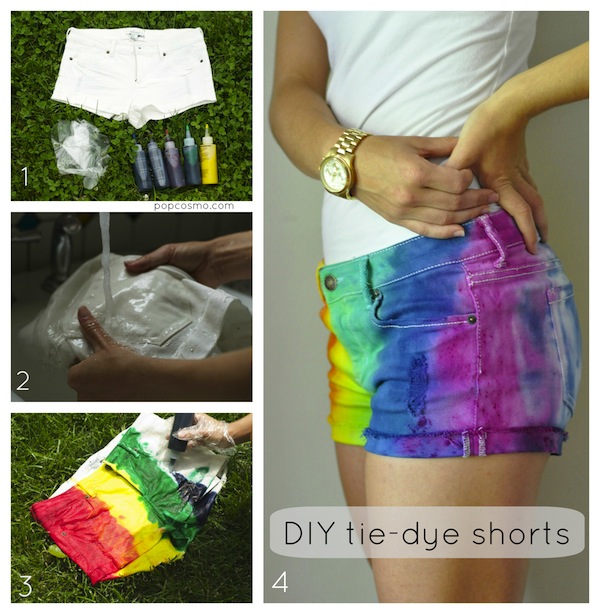 how to make tie-dye shorts