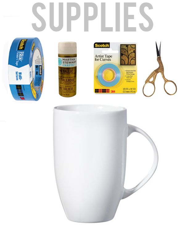 Supplies needed to make Gold Striped Mug