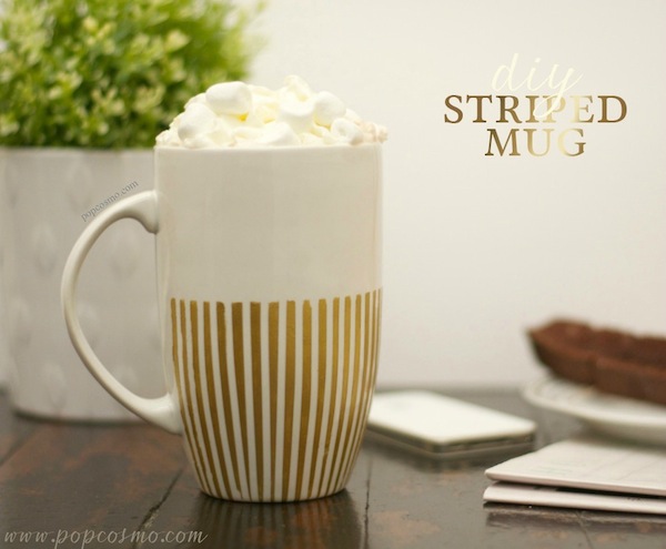DIY Gold Striped Mug