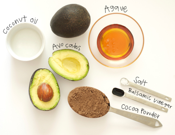 ingredients for raw chocolate pudding