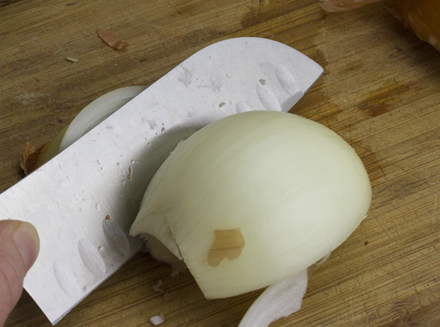Cutting an onion