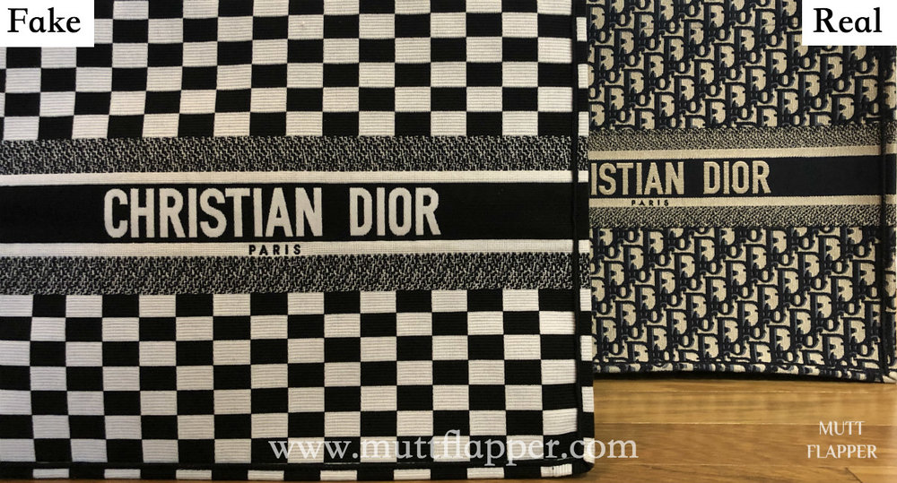 christian dior checkered tote bag