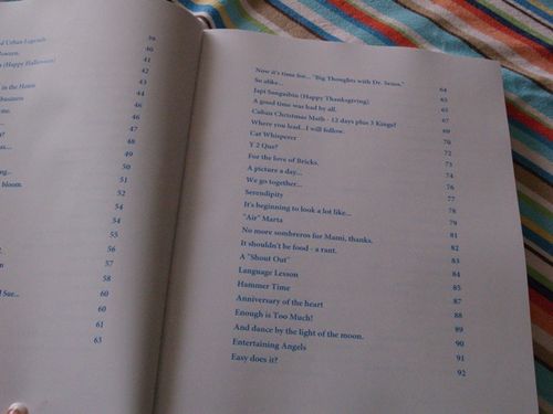 Blog book contents