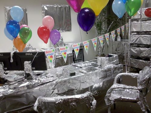 Foil covered office