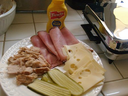 Ingredients for Cuban sandwich
