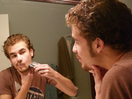 Jon shaving