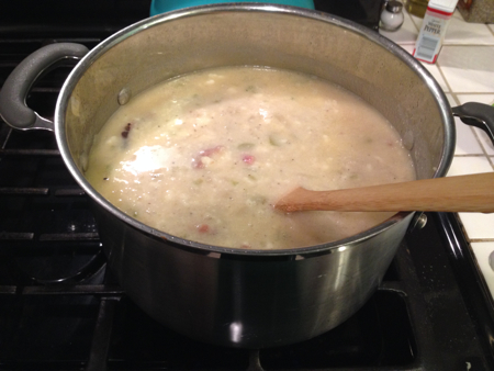 Pot of potato soup