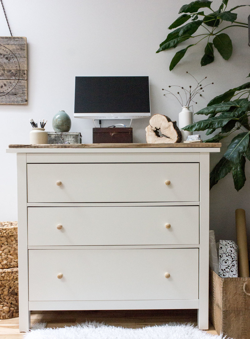 IKEA dresser as standing desk - simple DIY hack