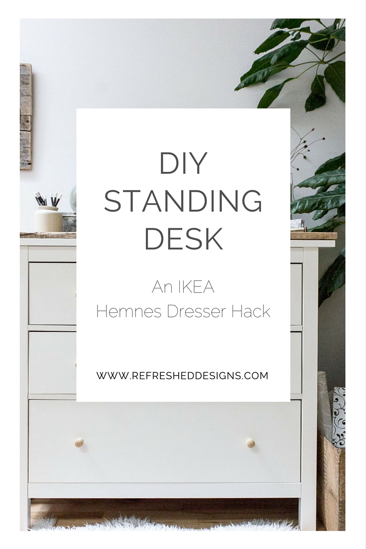 DIY standing desk IKEA Hemnes dresser hack