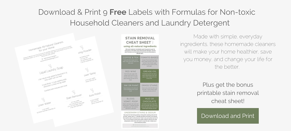 free printable labels and formulas for all-natural homemade cleaners and laundry detergent