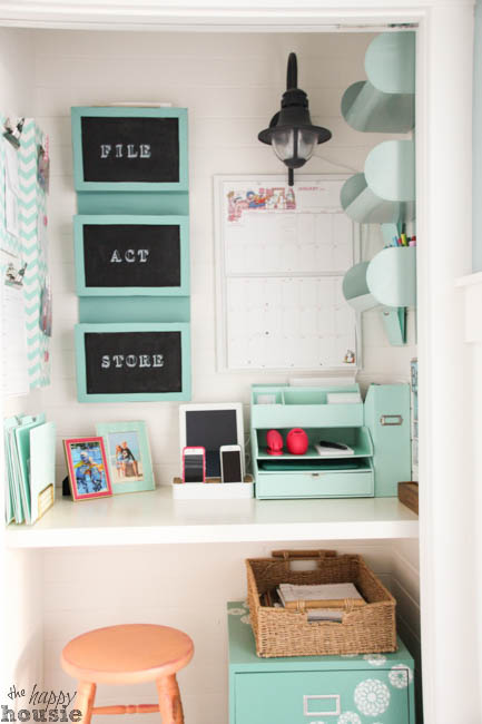 turn a closet into a command centre and home office